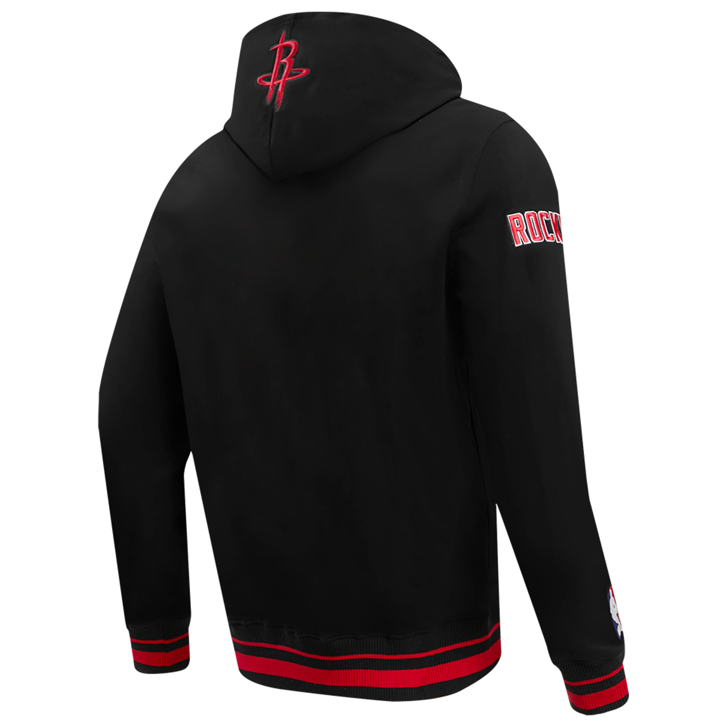 Pro Standard ROCKETS SCRIPT TAIL RIB FLC PO HOODIE - Men's - Black/Black/Red