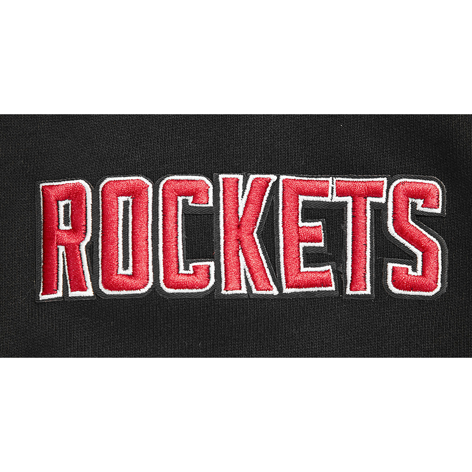Pro Standard ROCKETS SCRIPT TAIL RIB FLC PO HOODIE - Men's - Black/Black/Red