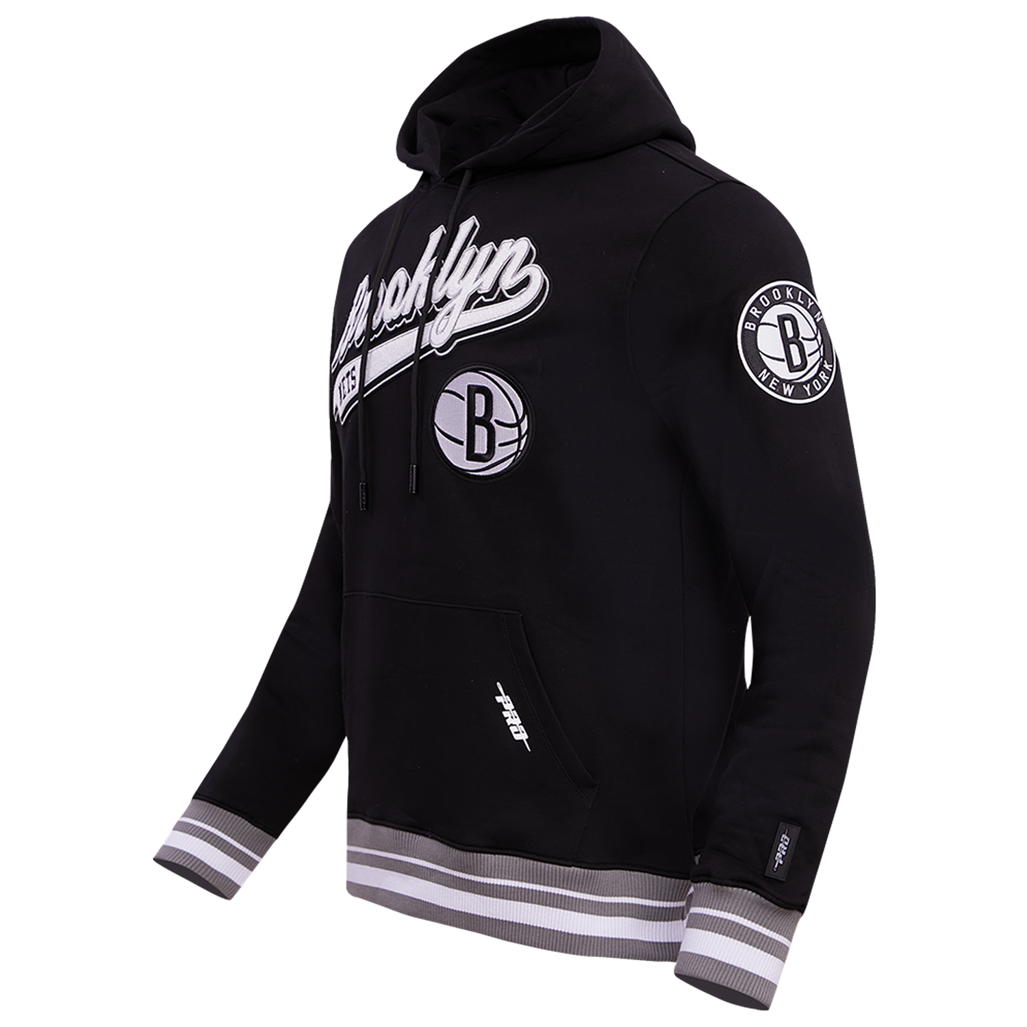 Pro Standard NETS SCRIPT TAIL RIB FLC PO HOODIE - Men's - Black/Gray