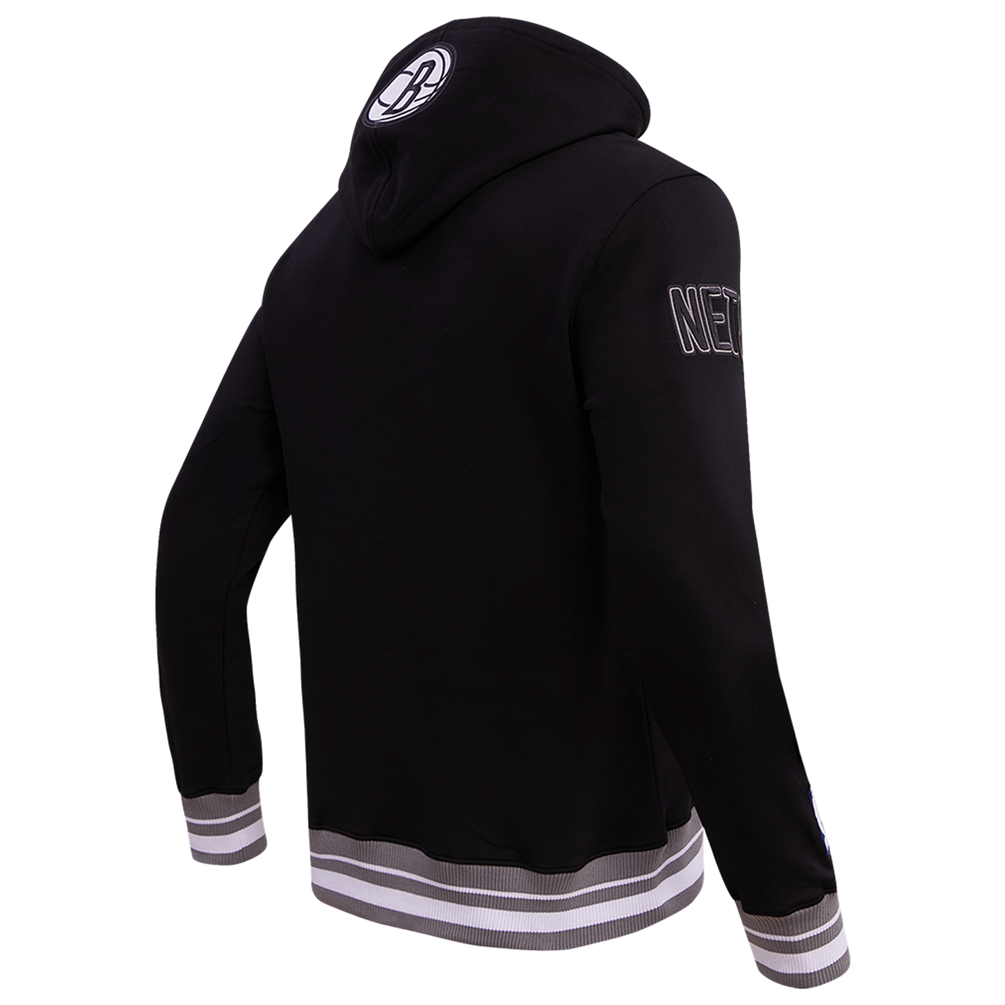 Pro Standard NETS SCRIPT TAIL RIB FLC PO HOODIE - Men's - Black/Gray