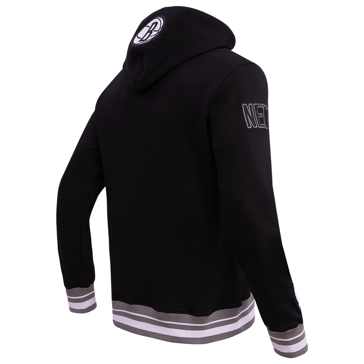 Pro Standard NETS SCRIPT TAIL RIB FLC PO HOODIE - Men's - Black/Gray