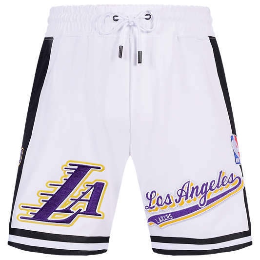 Pro Standard LAKERS SCRIPT TAIL DK 2.0 SHORT - Men's - White/Black