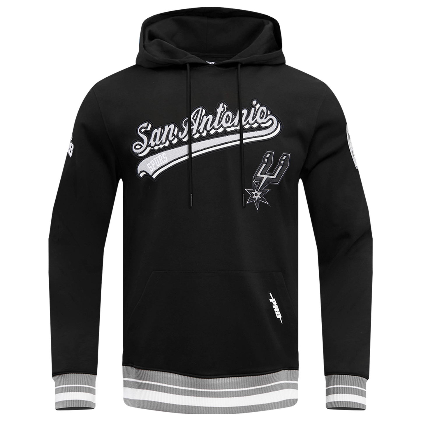Pro Standard SPURS SCRIPT TAIL RIB FLC PO HOODIE - Men's - Black/Gray