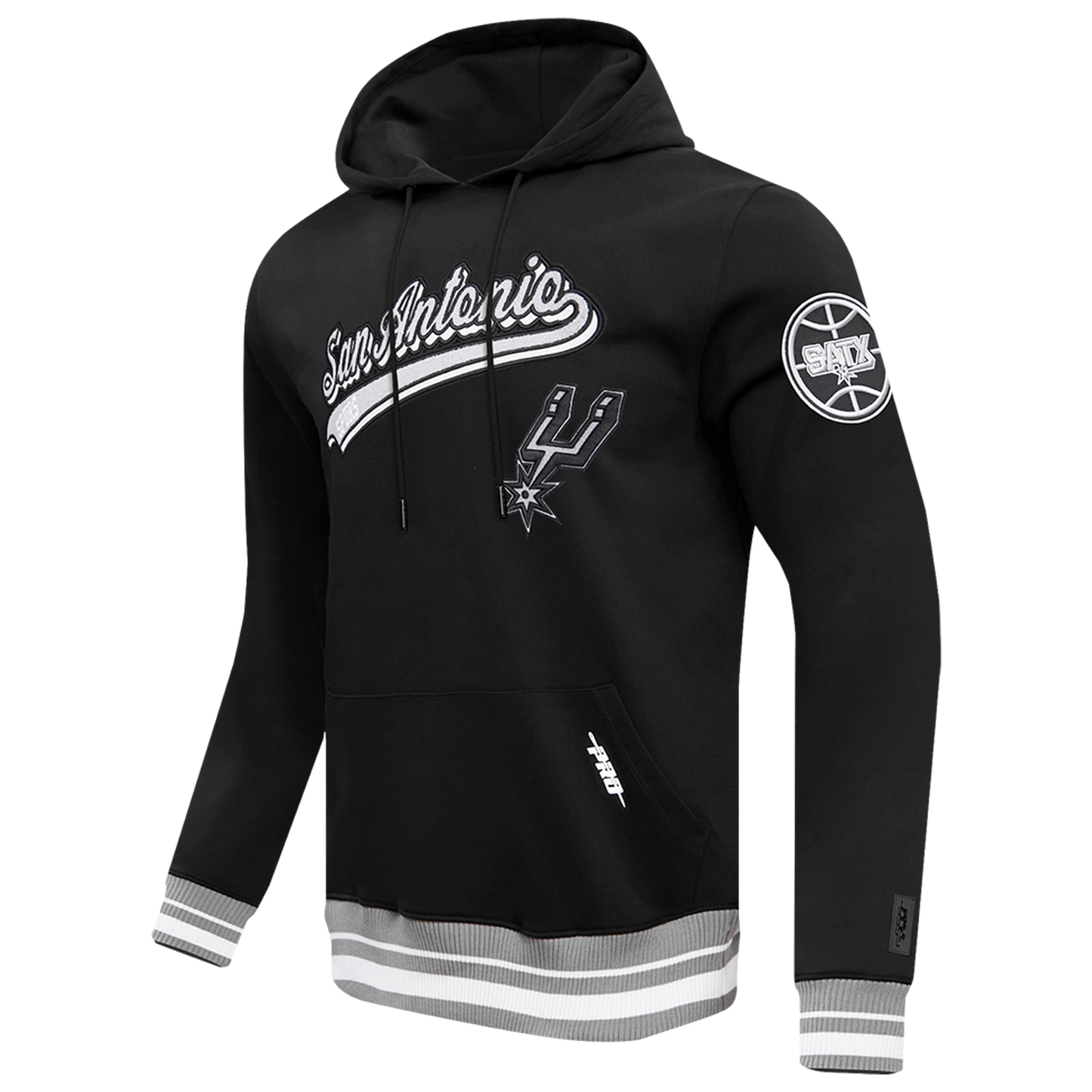 Pro Standard SPURS SCRIPT TAIL RIB FLC PO HOODIE - Men's - Black/Gray