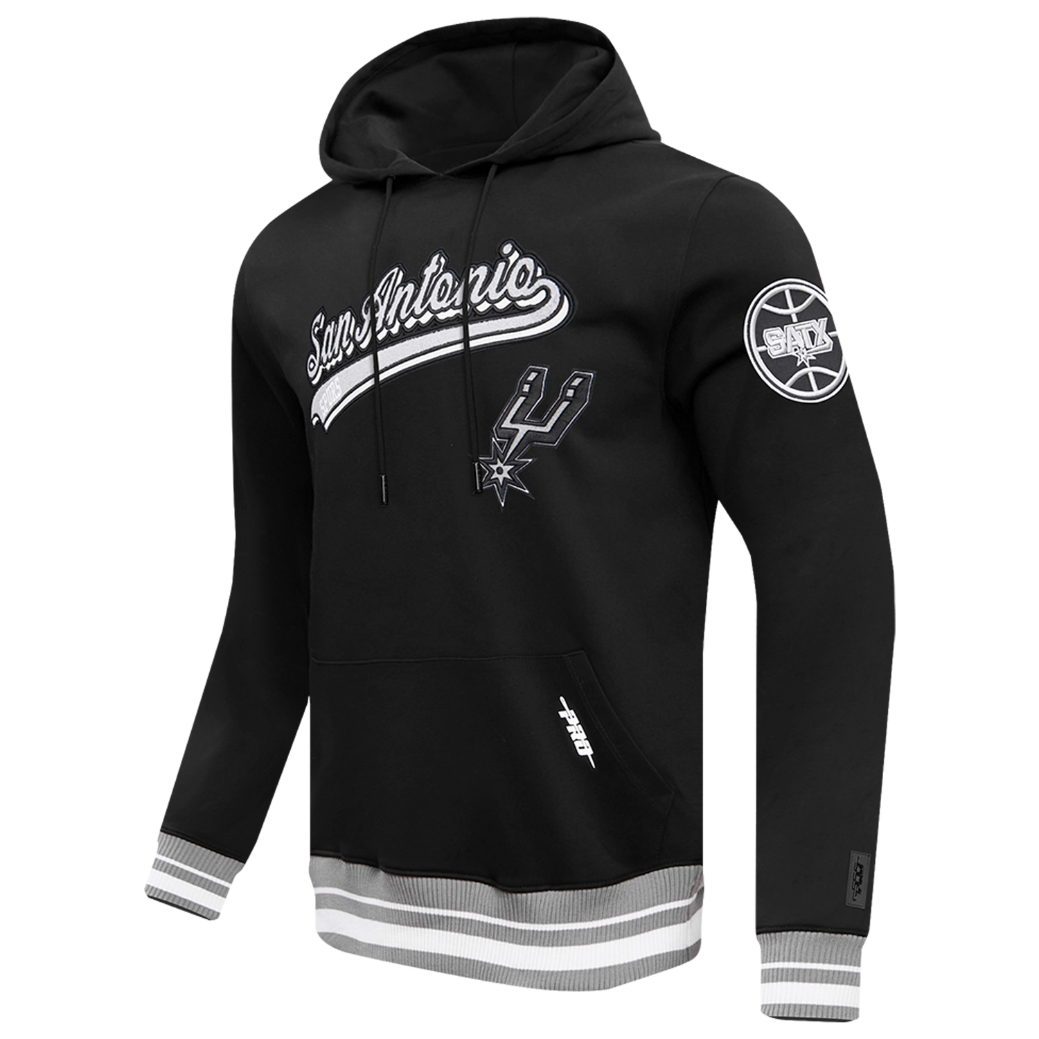 Pro Standard SPURS SCRIPT TAIL RIB FLC PO HOODIE - Men's - Black/Gray