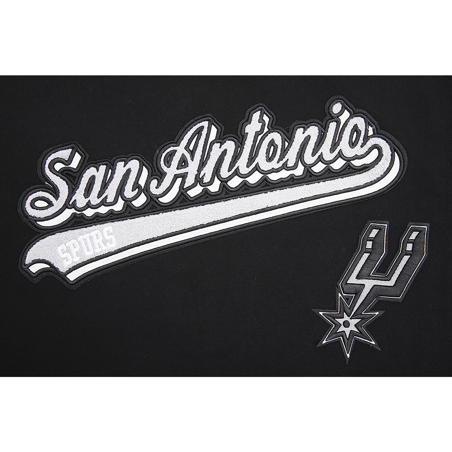Pro Standard SPURS SCRIPT TAIL RIB FLC PO HOODIE - Men's - Black/Gray