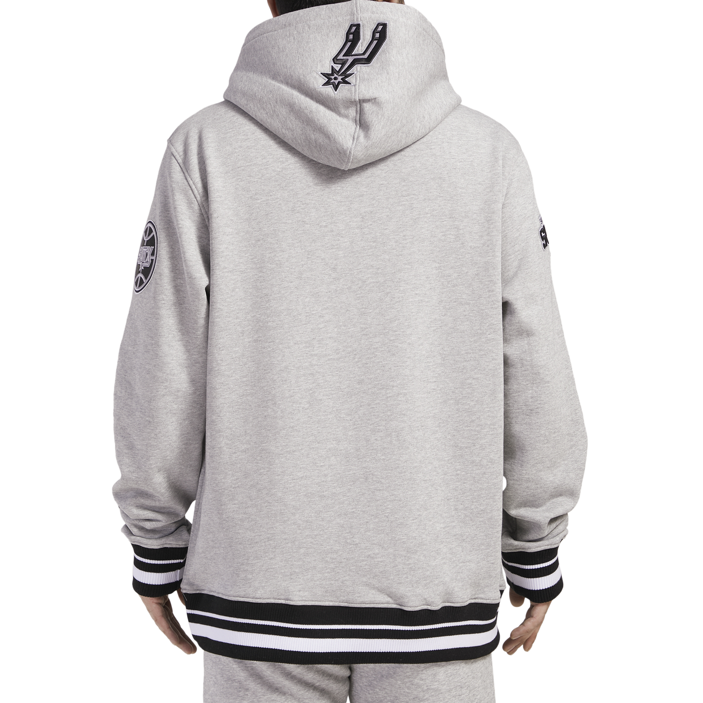 Pro Standard SPURS SCRIPT TAIL RIB FLC PO HOODIE - Men's - Heather Gray/Black