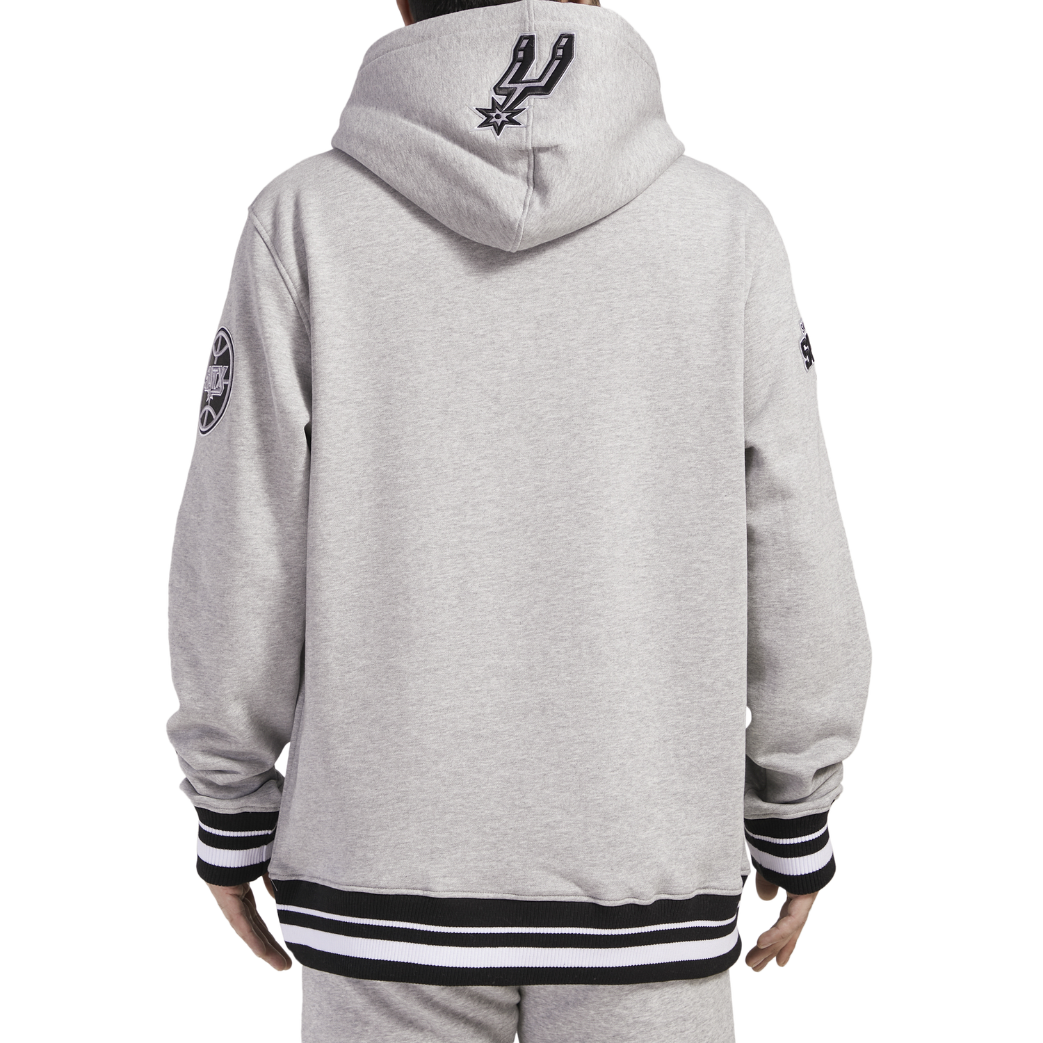 Pro Standard SPURS SCRIPT TAIL RIB FLC PO HOODIE - Men's - Heather Gray/Black