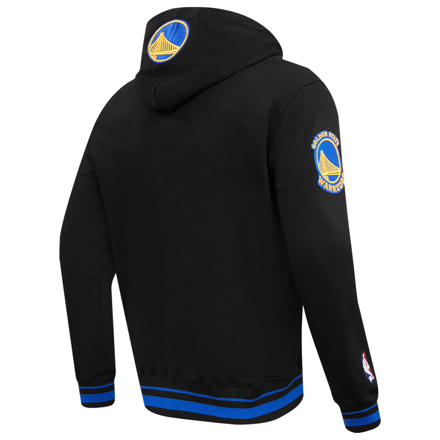 Pro Standard WARRIORS SCRIPT TAIL RIB FLC PO HOODIE - Men's - Black/Black/Royal Blue