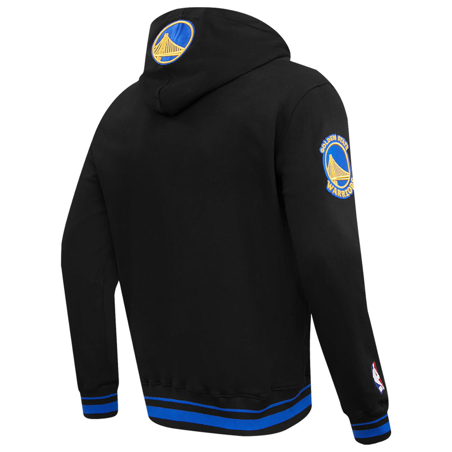 Pro Standard WARRIORS SCRIPT TAIL RIB FLC PO HOODIE - Men's - Black/Black/Royal Blue