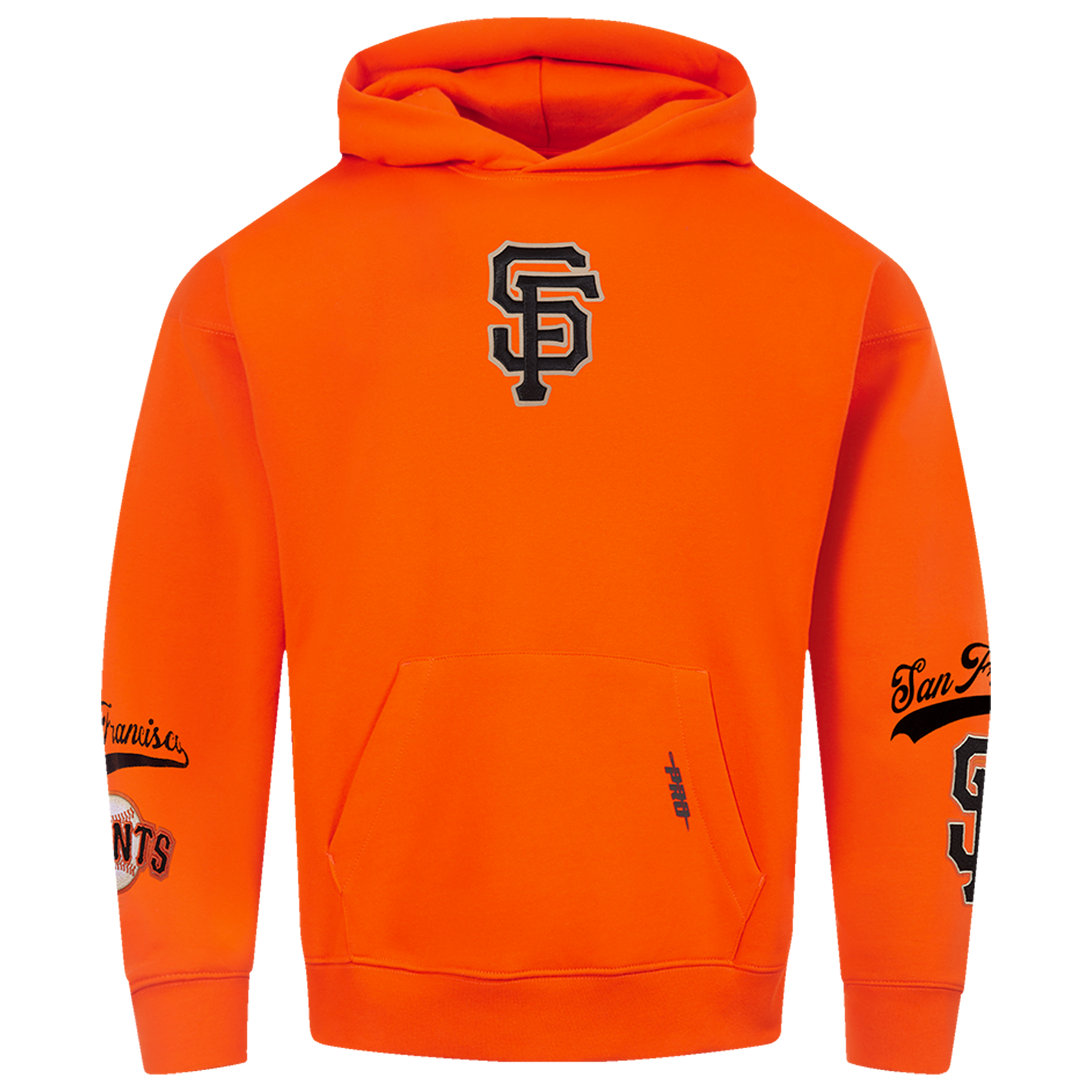 Pro Standard Giants Living Large Drop Shoulder PO Hoodie - Men's - Orange/Black