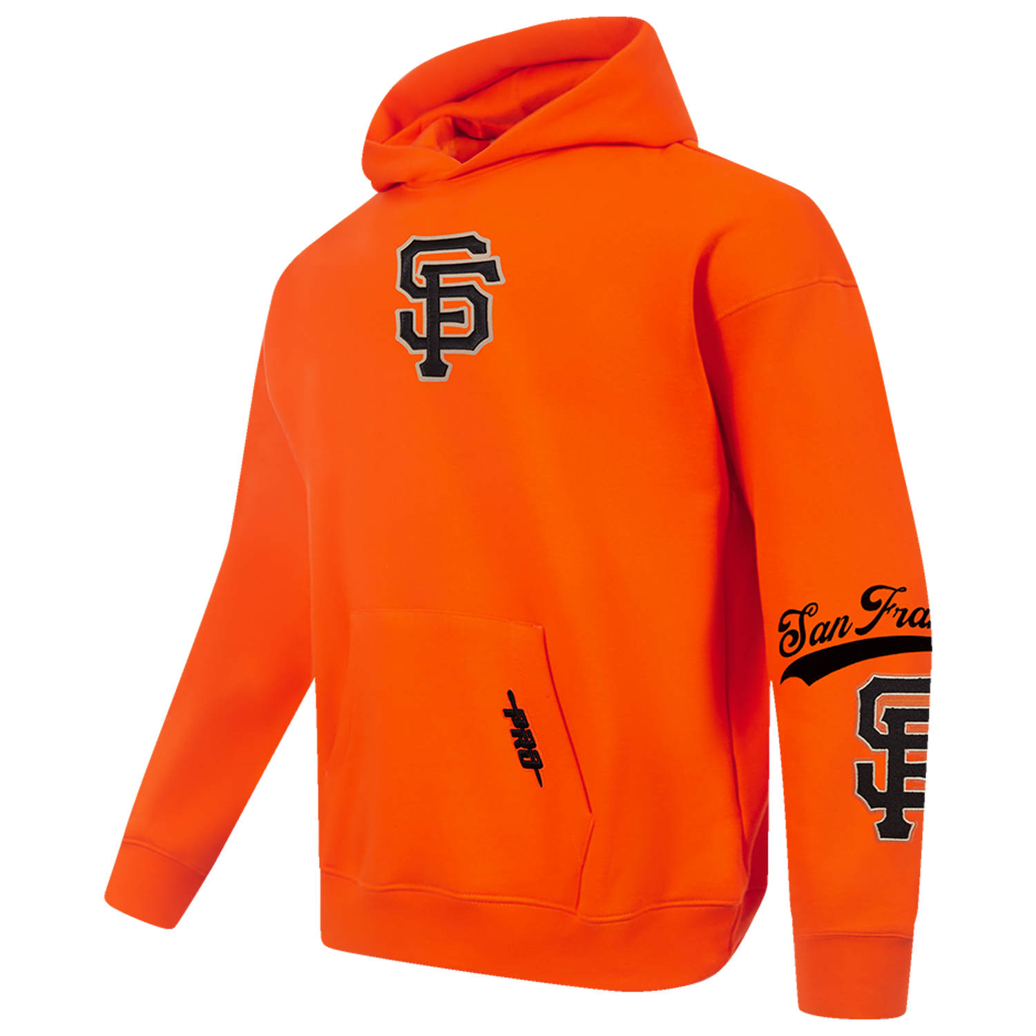 Pro Standard Giants Living Large Drop Shoulder PO Hoodie - Men's - Orange/Black