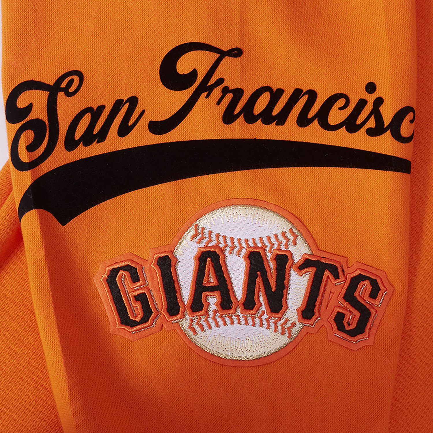 Pro Standard Giants Living Large Drop Shoulder PO Hoodie - Men's - Orange/Black