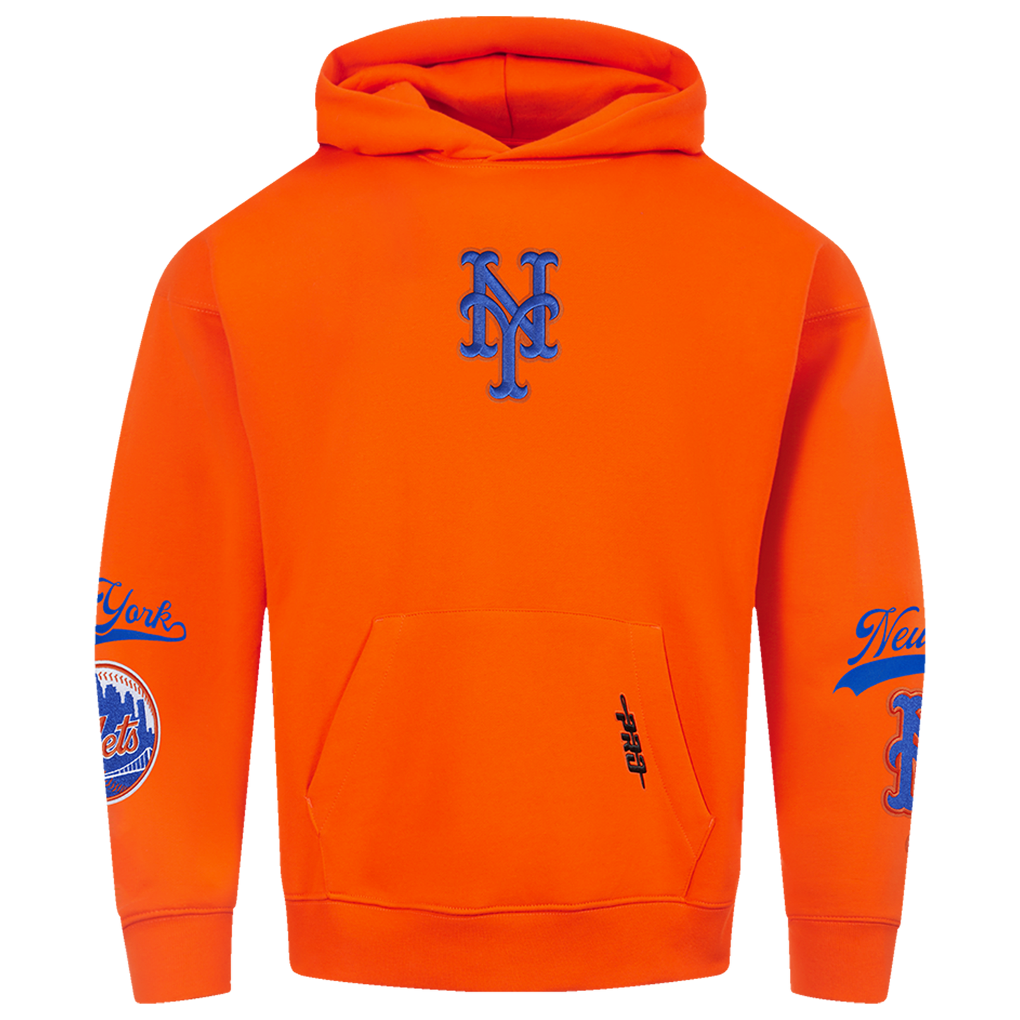 Pro Standard Mets Living Large Drop Shoulder PO Hoodie - Men's - Orange/Blue