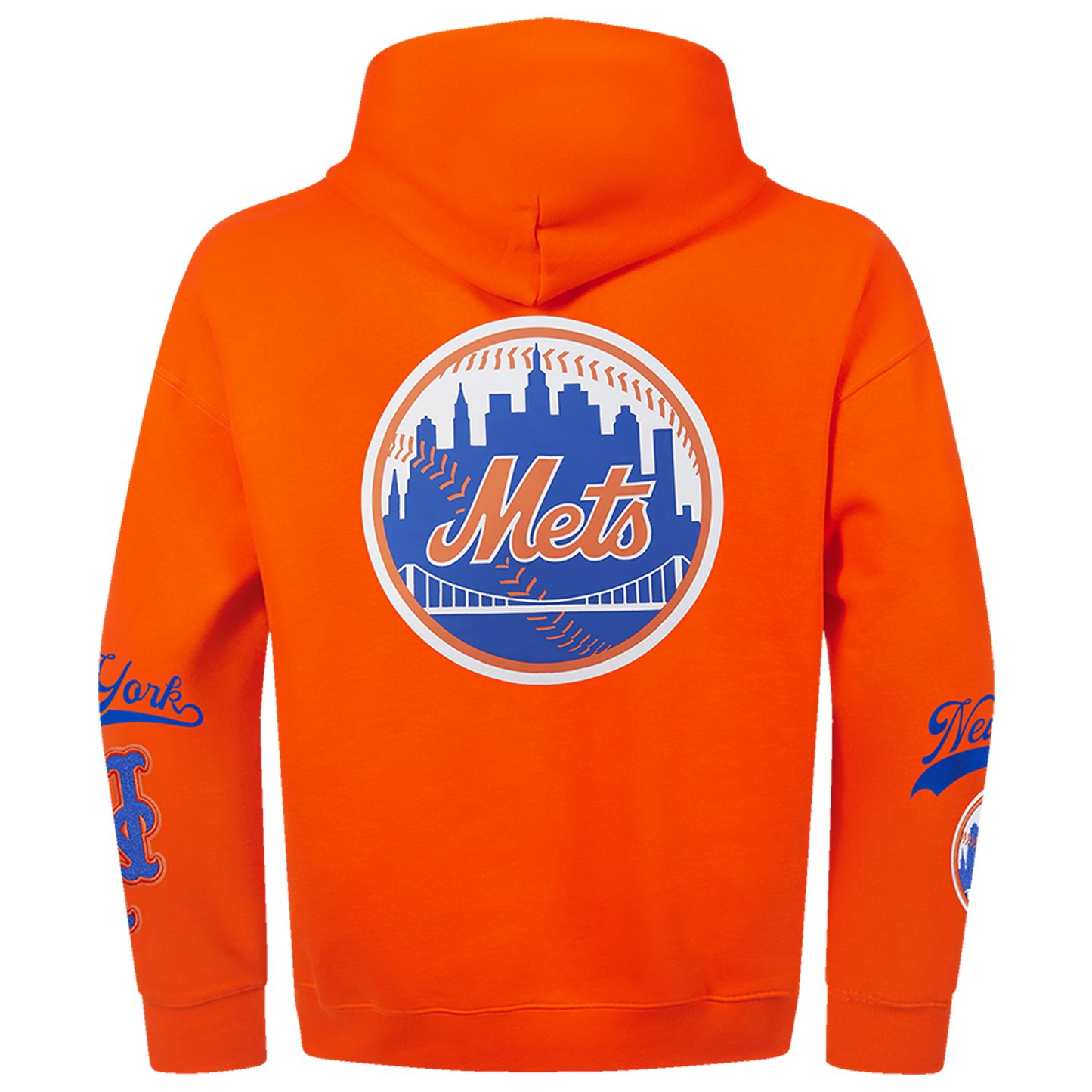 Pro Standard Mets Living Large Drop Shoulder PO Hoodie - Men's - Orange/Blue