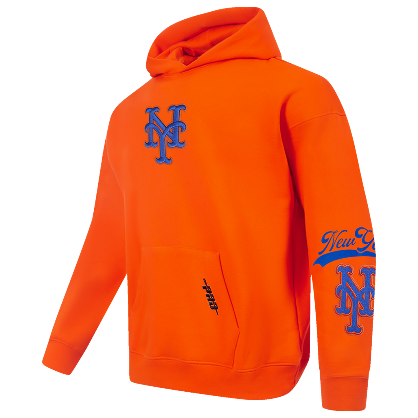 Pro Standard Mets Living Large Drop Shoulder PO Hoodie - Men's - Orange/Blue