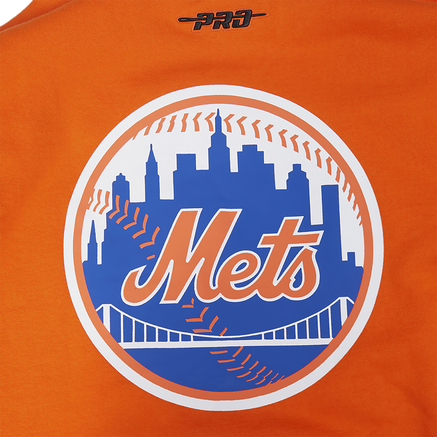 Pro Standard Mets Living Large Drop Shoulder PO Hoodie - Men's - Orange/Blue