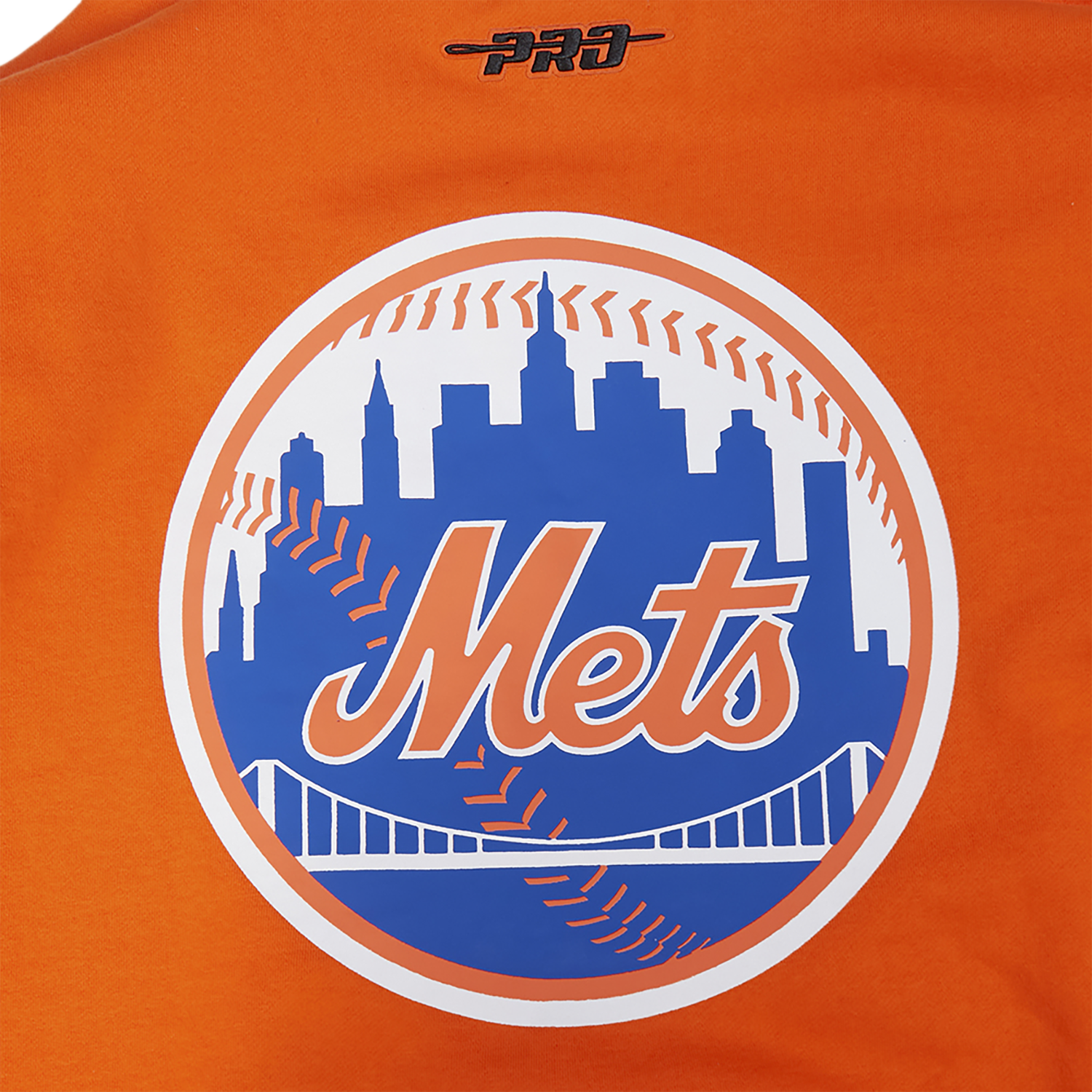 Pro Standard Mets Living Large Drop Shoulder PO Hoodie - Men's - Orange/Blue
