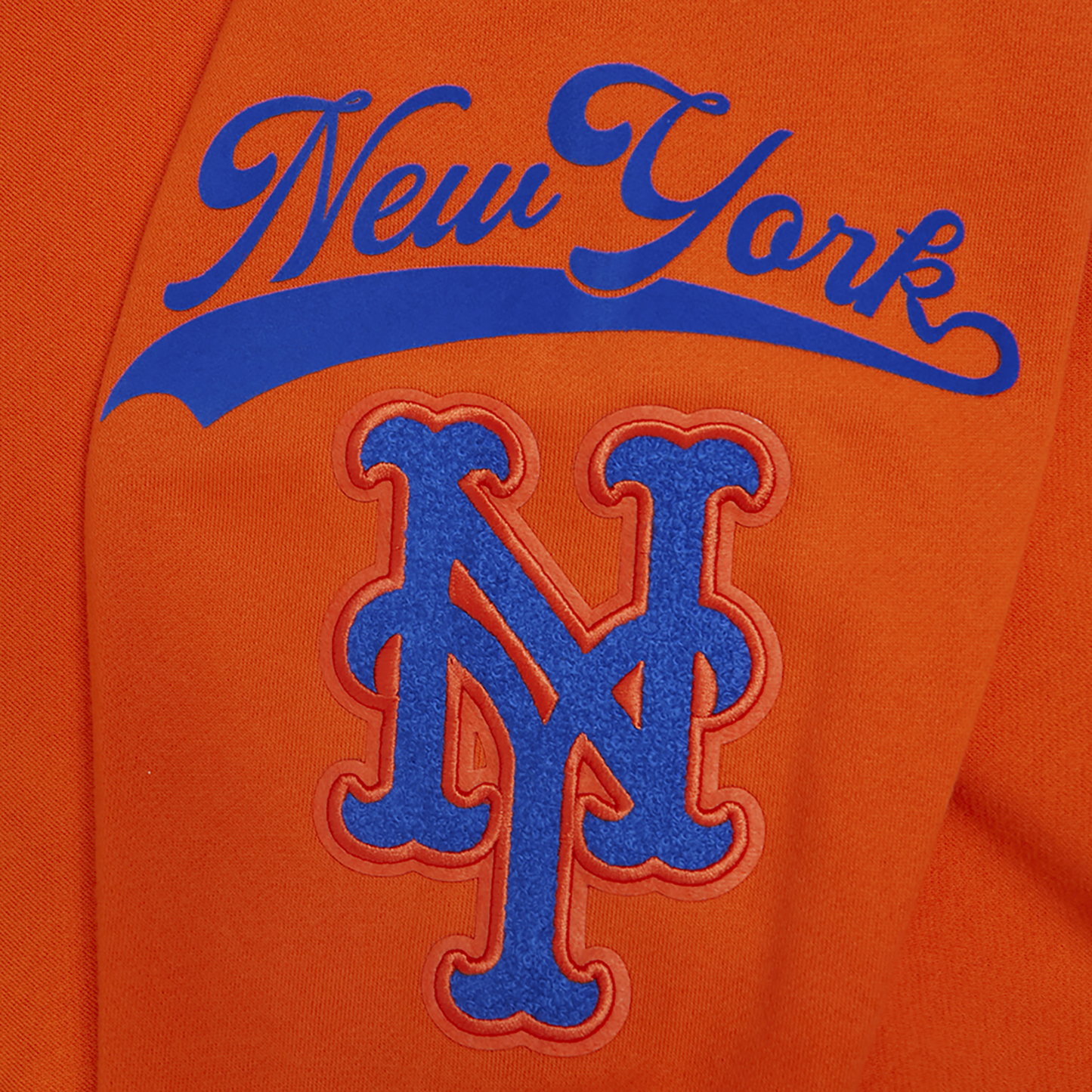 Pro Standard Mets Living Large Drop Shoulder PO Hoodie - Men's - Orange/Blue
