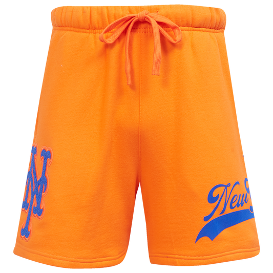 Pro Standard Mets Living Large Fleece Shorts - Men's - Blue/Orange