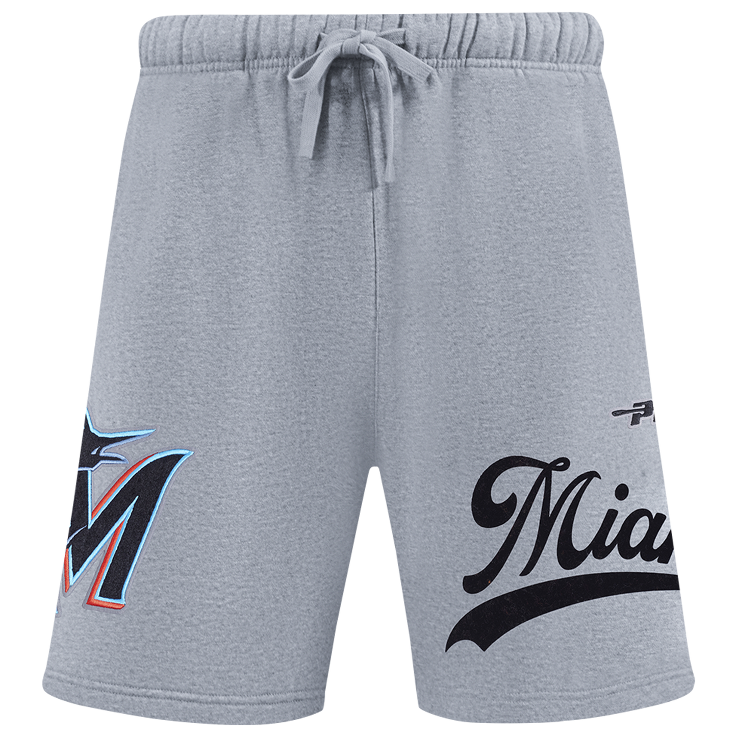 Pro Standard Marlins Living Large Fleece Shorts - Men's - Gray/Teal/Black