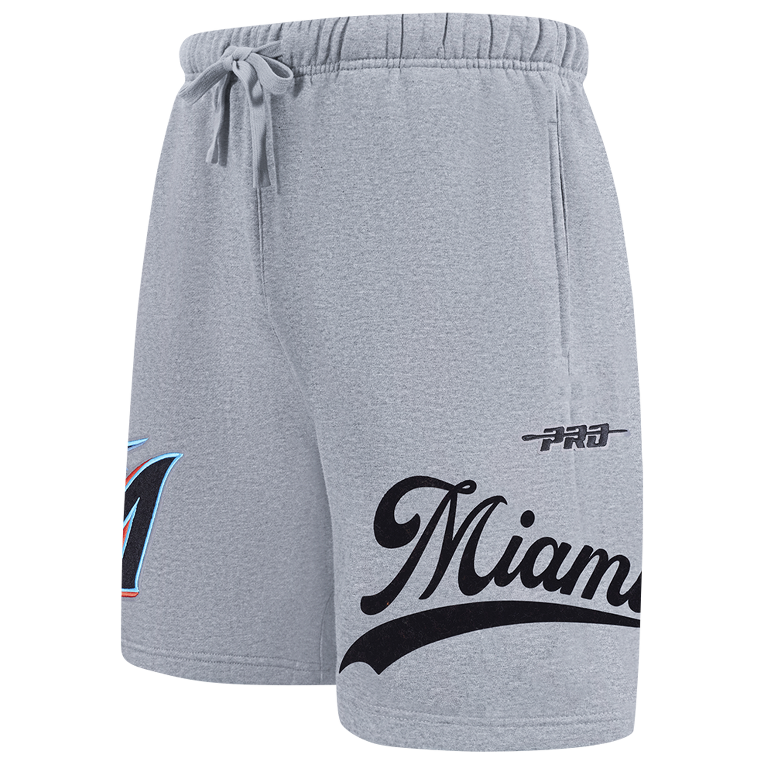 Pro Standard Marlins Living Large Fleece Shorts - Men's - Gray/Teal/Black