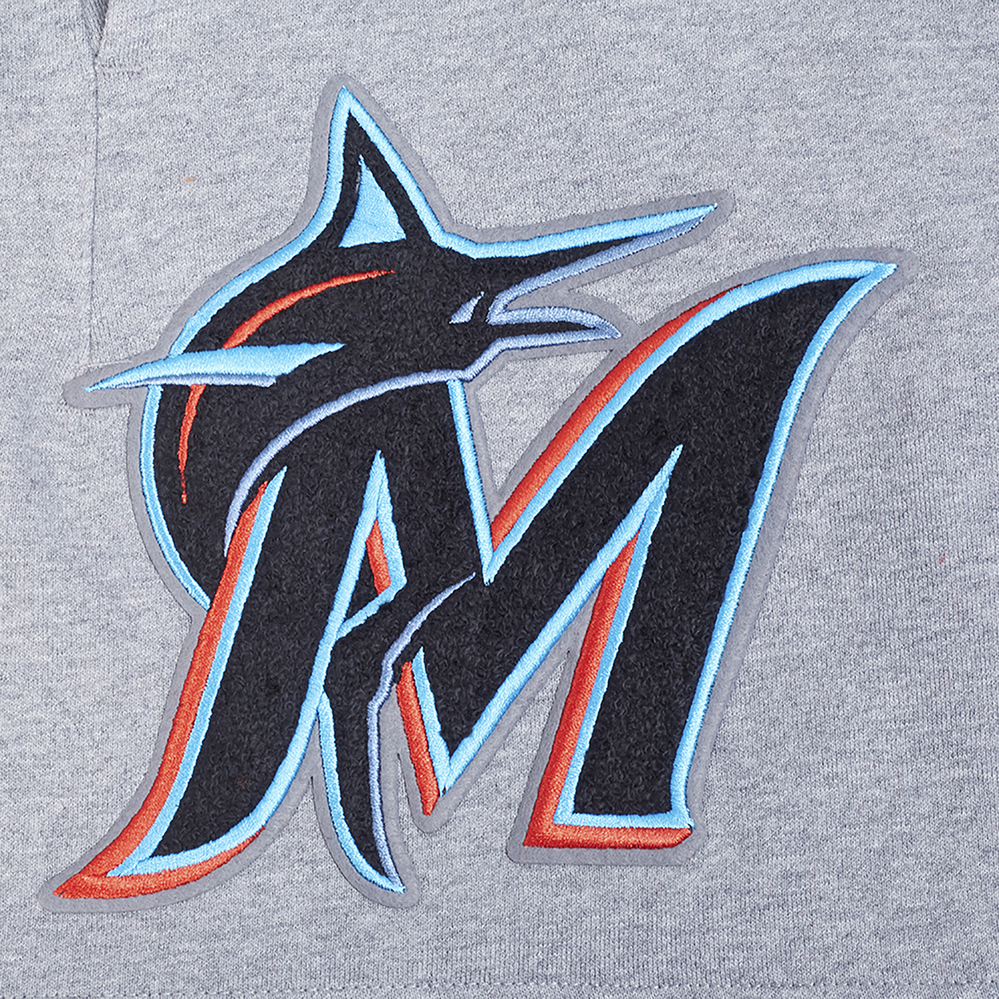 Pro Standard Marlins Living Large Fleece Shorts - Men's - Gray/Teal/Black