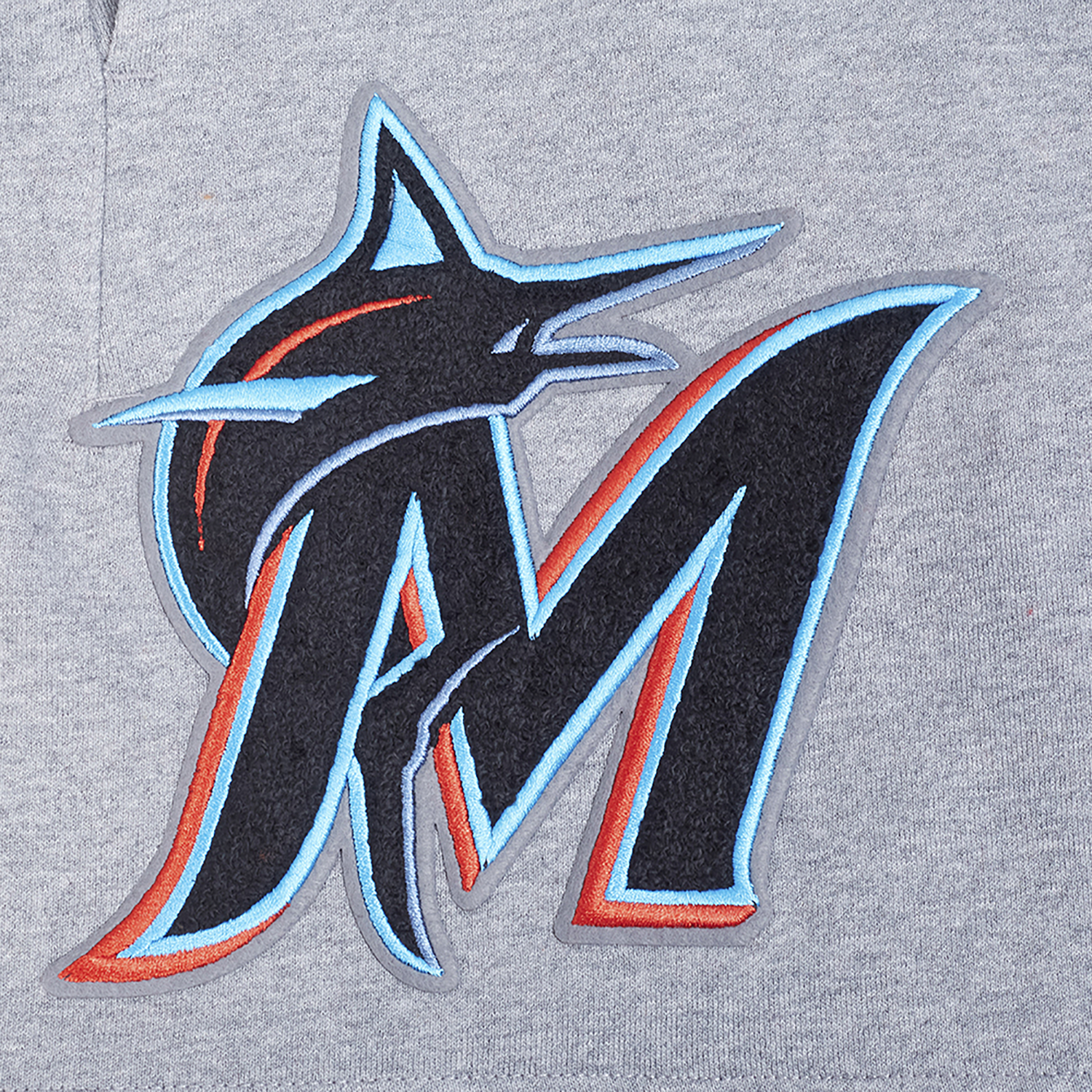 Pro Standard Marlins Living Large Fleece Shorts - Men's - Gray/Teal/Black