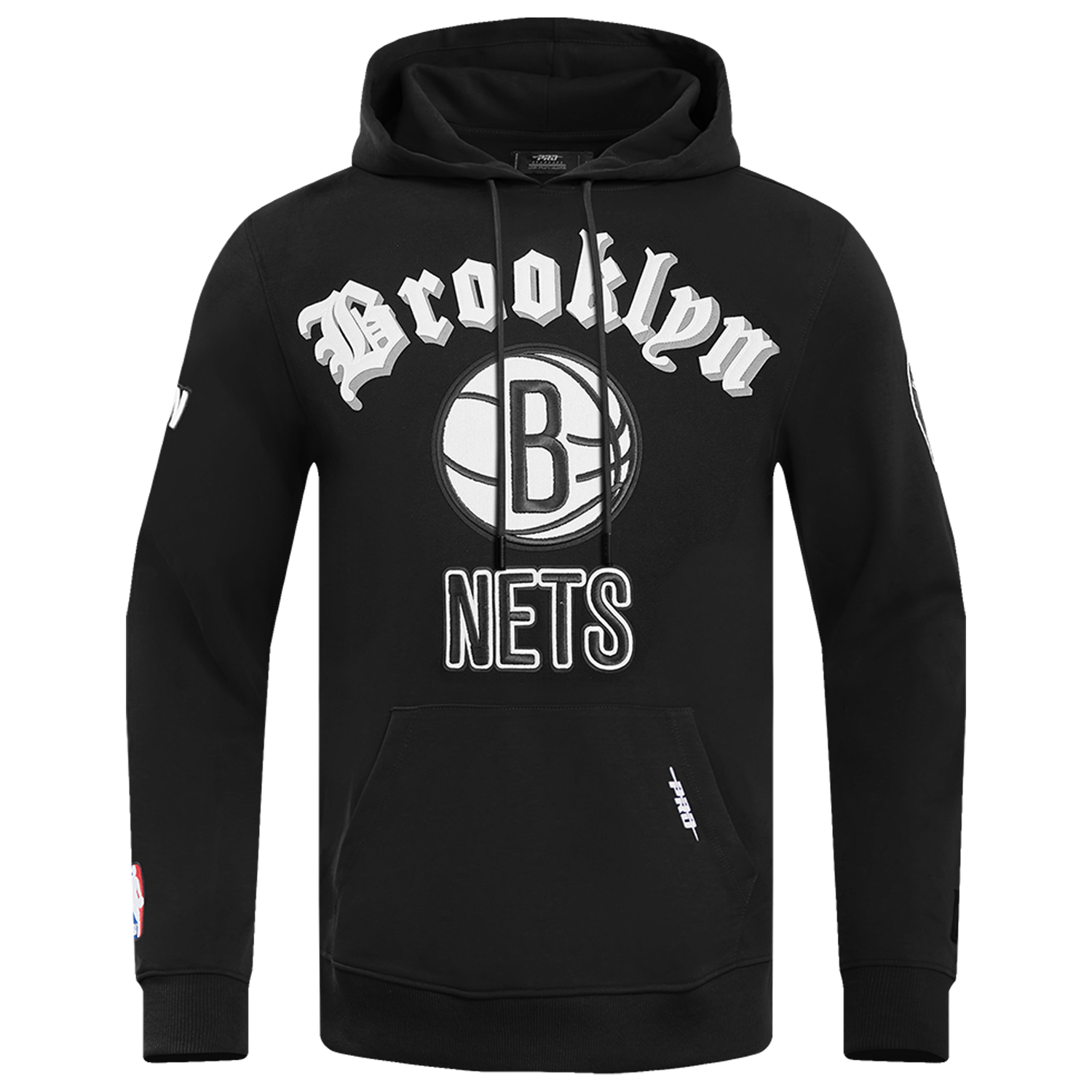 Pro Standard NETS OLD ENGLISH FLC PO HOODIE - Men's - Black