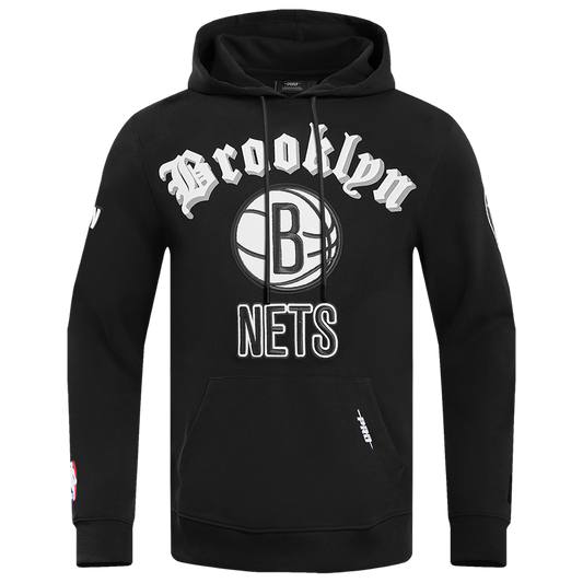 Pro Standard NETS OLD ENGLISH FLC PO HOODIE - Men's - Black