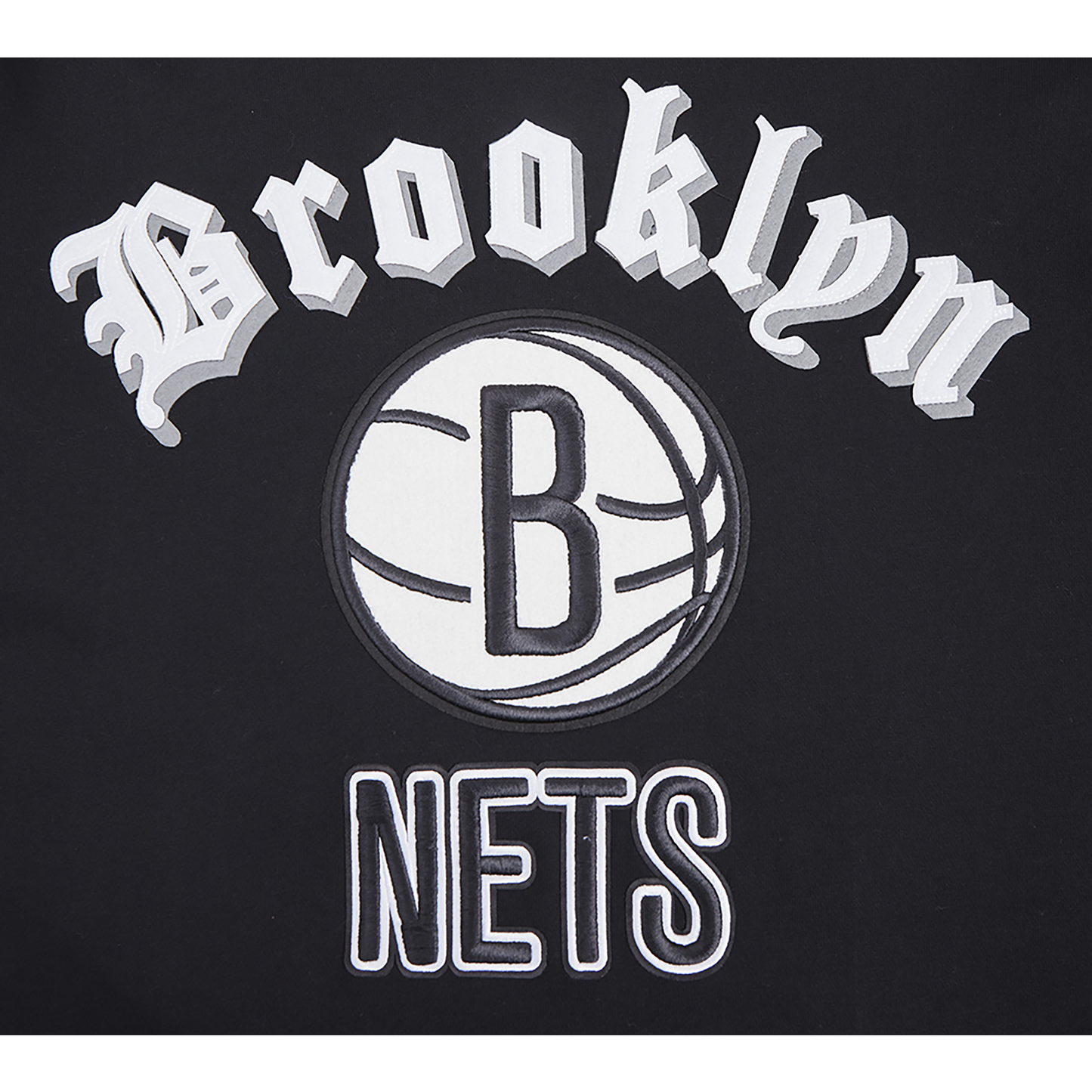 Pro Standard NETS OLD ENGLISH FLC PO HOODIE - Men's - Black