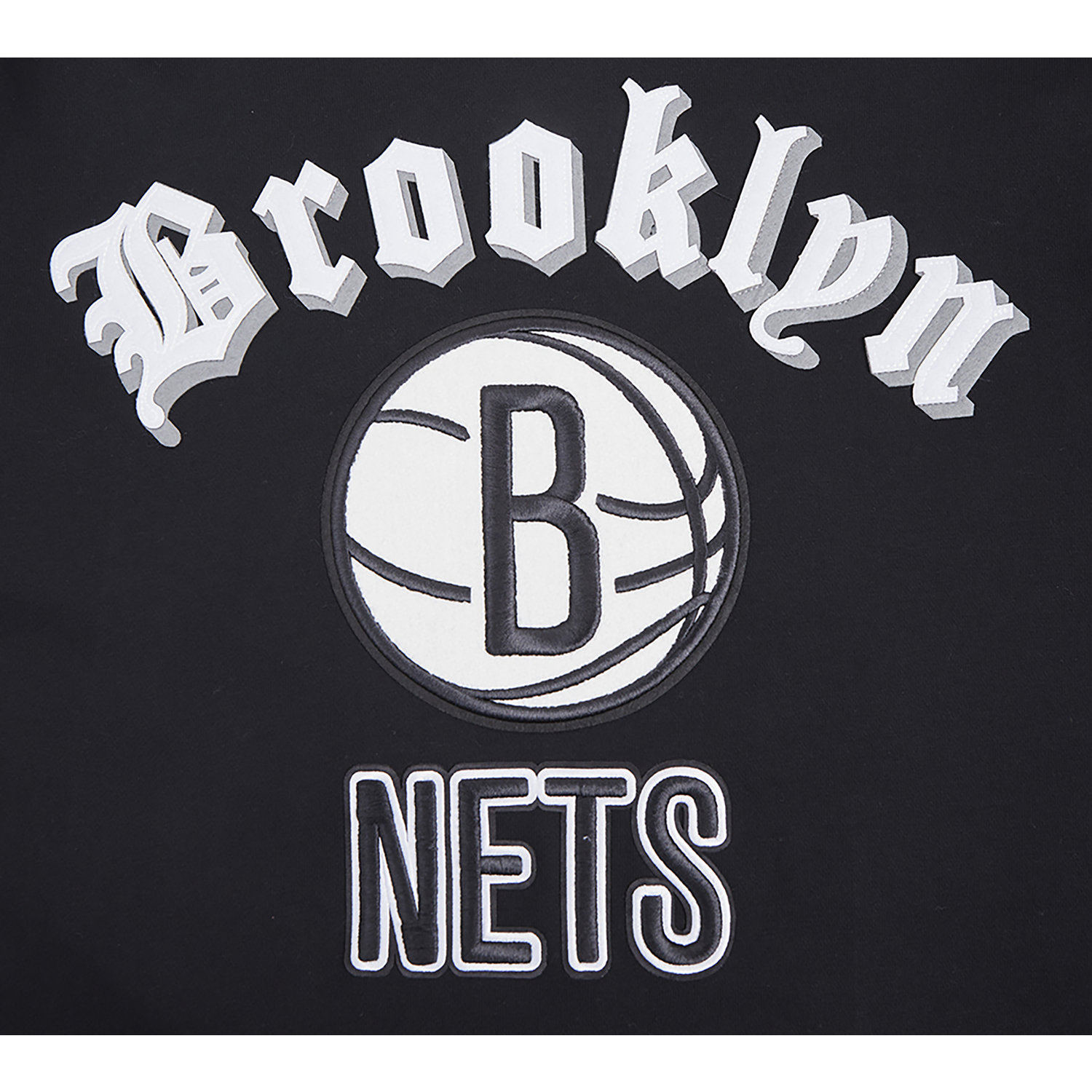 Pro Standard NETS OLD ENGLISH FLC PO HOODIE - Men's - Black
