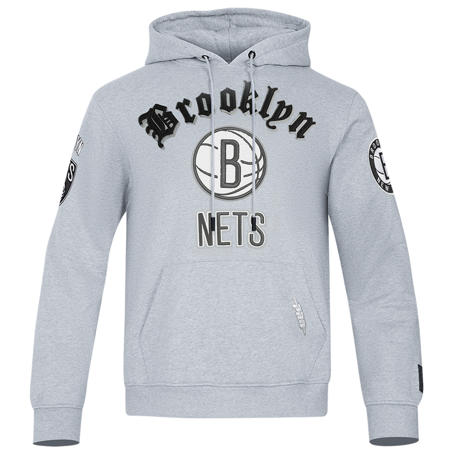Pro Standard NETS OLD ENGLISH FLC PO HOODIE - Men's - Heather Grey