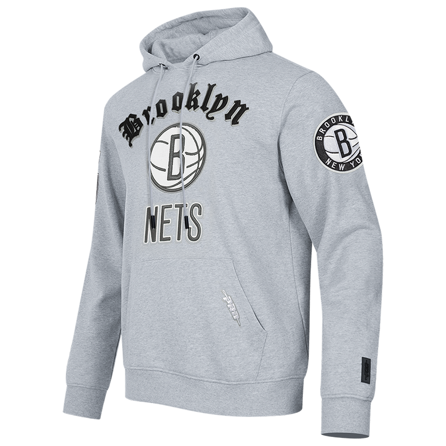 Pro Standard NETS OLD ENGLISH FLC PO HOODIE - Men's - Heather Grey