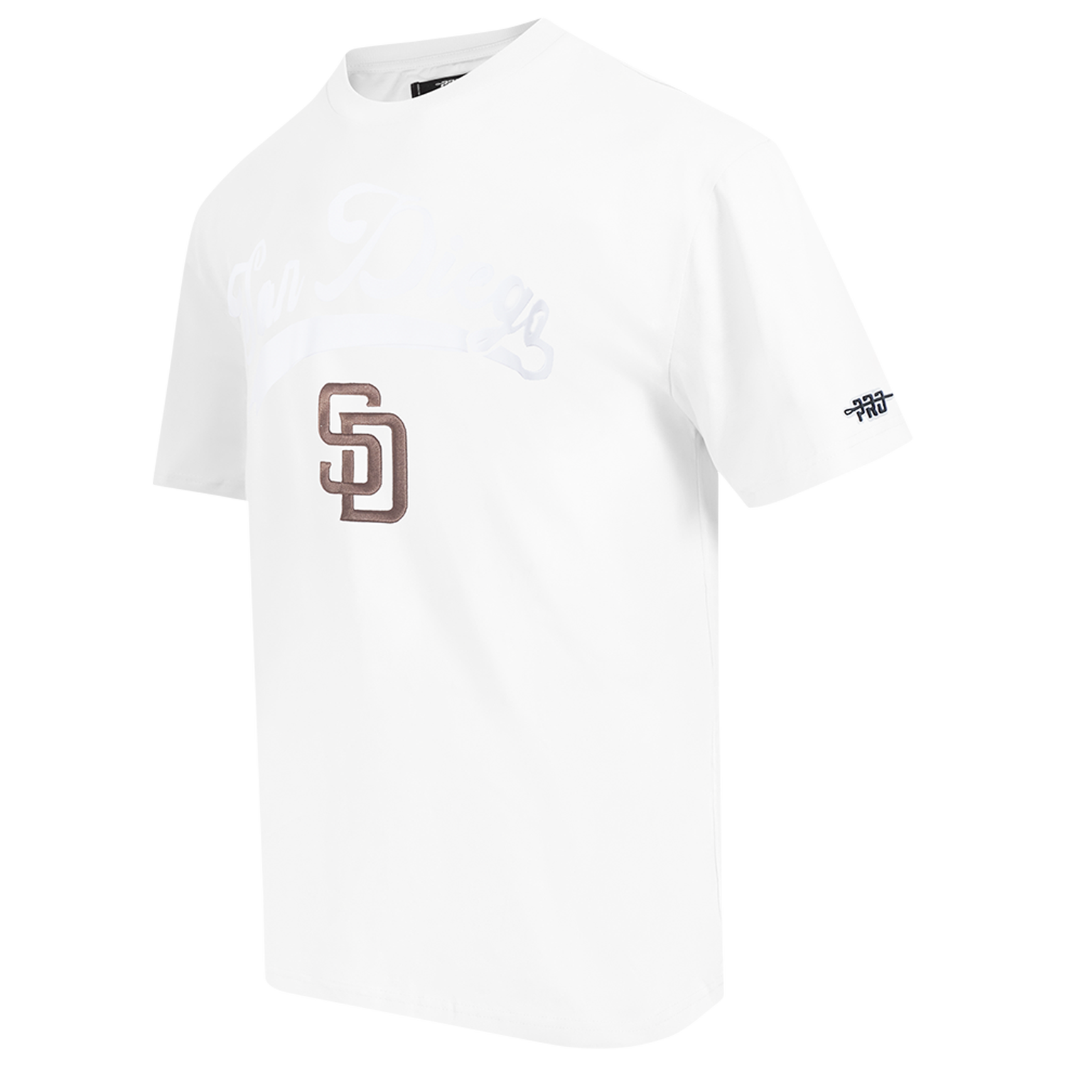 Pro Standard Padres Living Large CJ Drop Shoulder T-Shirt - Men's - White/Yellow/Brown