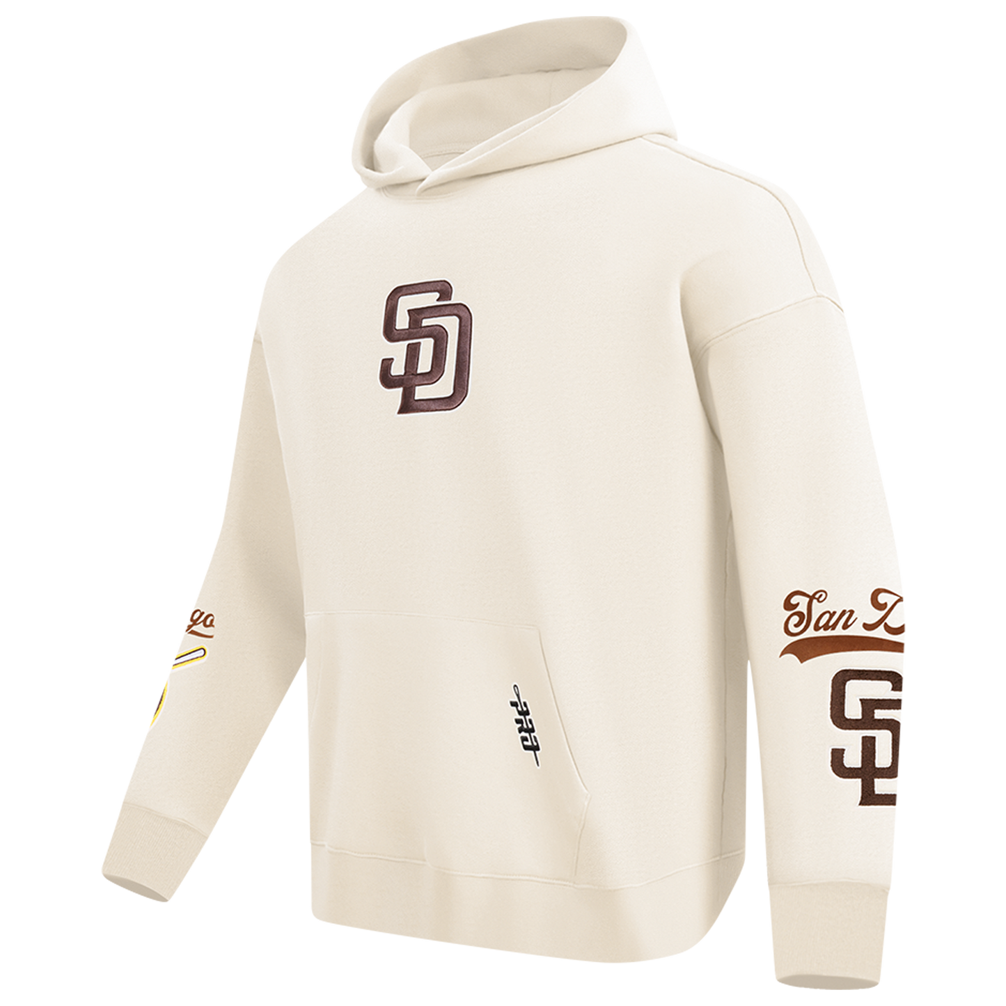 Pro Standard Padres Living Large Drop Shoulder PO Hoodie - Men's - Brown/Yellow