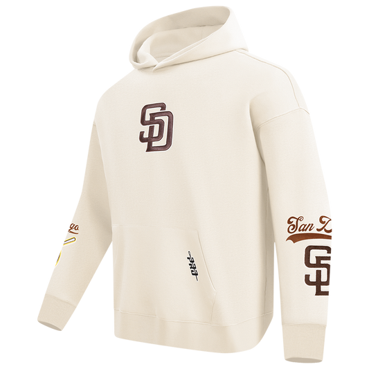 Pro Standard Padres Living Large Drop Shoulder PO Hoodie - Men's - Brown/Yellow