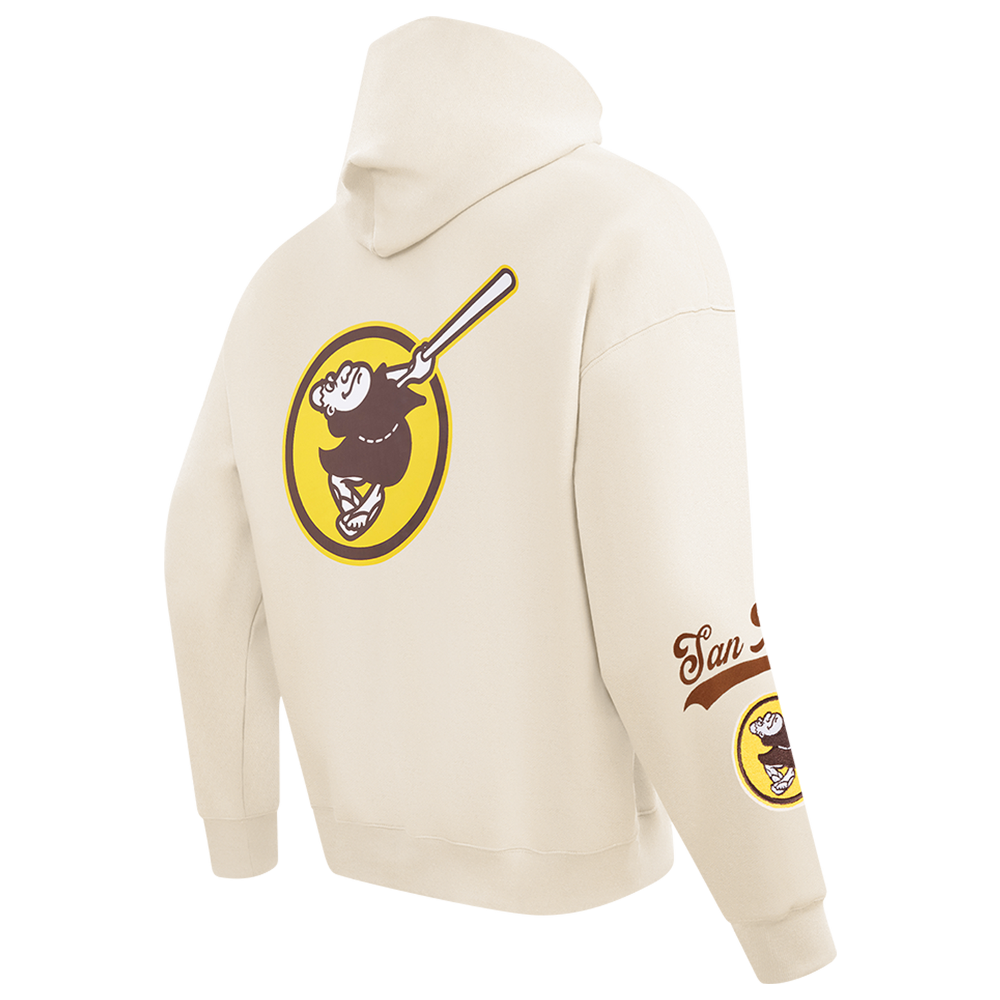 Pro Standard Padres Living Large Drop Shoulder PO Hoodie - Men's - Brown/Yellow