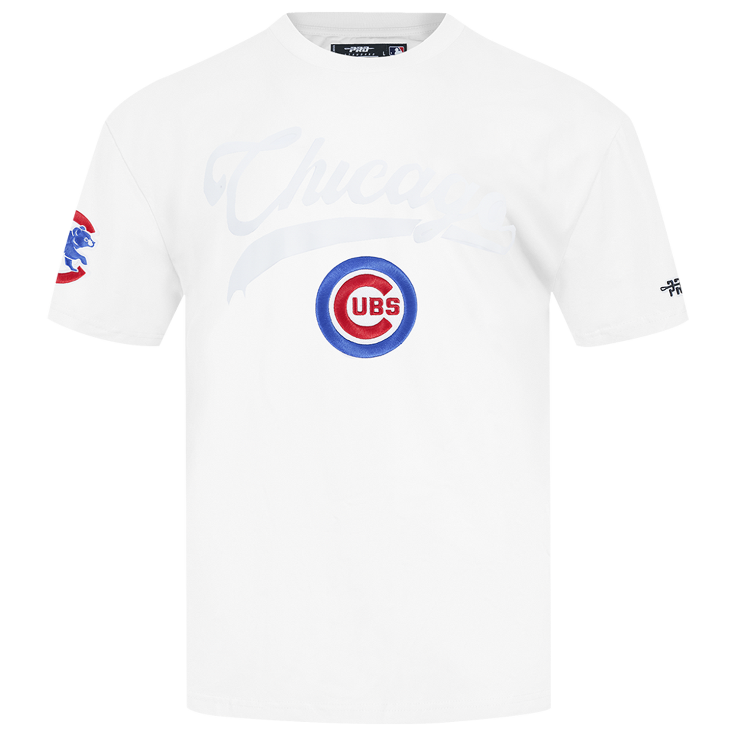Pro Standard Cubs Living Large CJ Drop Shoulder T-Shirt - Men's - White/Red/Blue