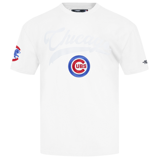 Pro Standard Cubs Living Large CJ Drop Shoulder T-Shirt - Men's - White/Red/Blue
