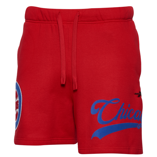 Pro Standard Cubs Living Large Fleece Shorts - Men's - Red/Blue