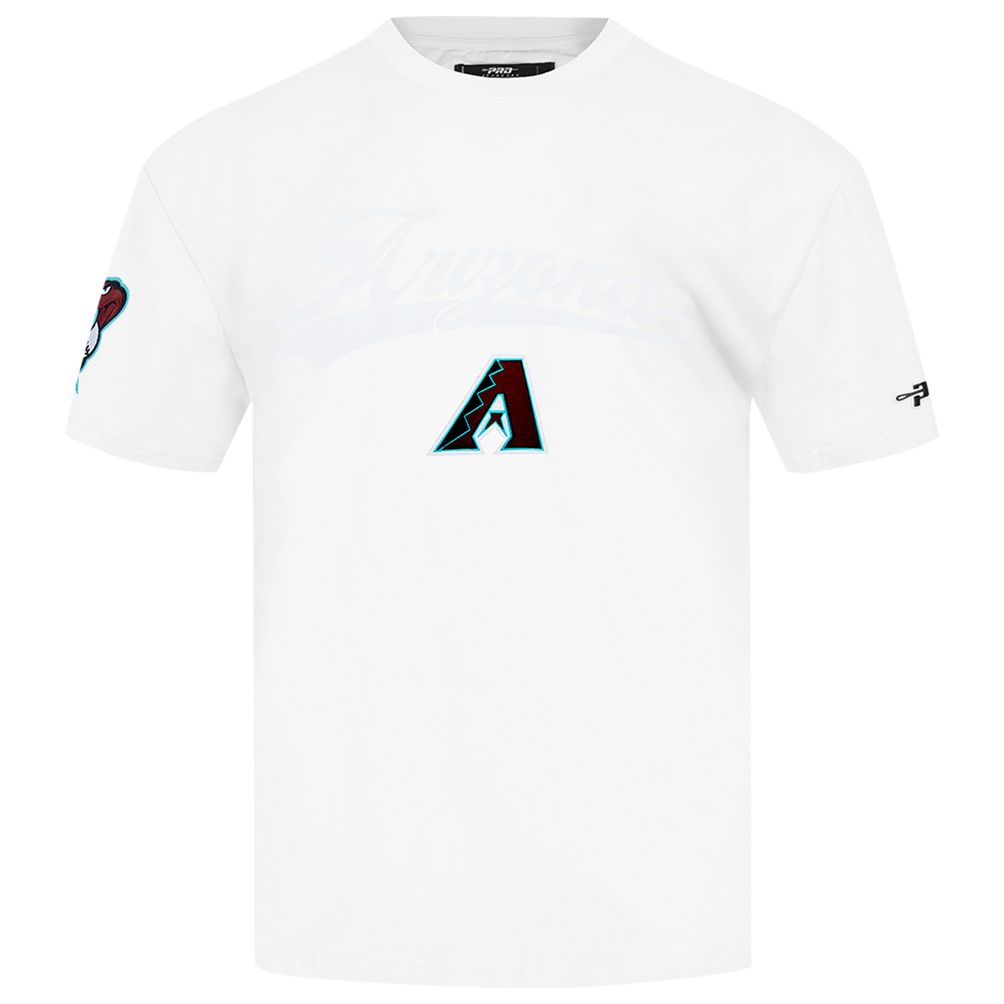 Pro Standard Diamondbacks Living Large Drop Shoulder T-Shirt - Men's - White/Maroon/Teal