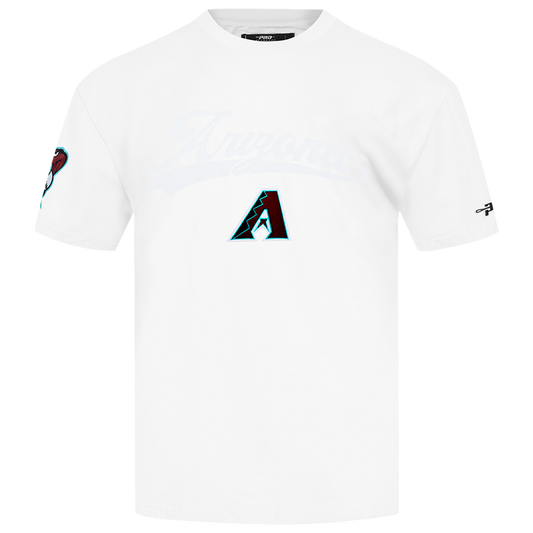 Pro Standard Diamondbacks Living Large Drop Shoulder T-Shirt - Men's - White/Maroon/Teal