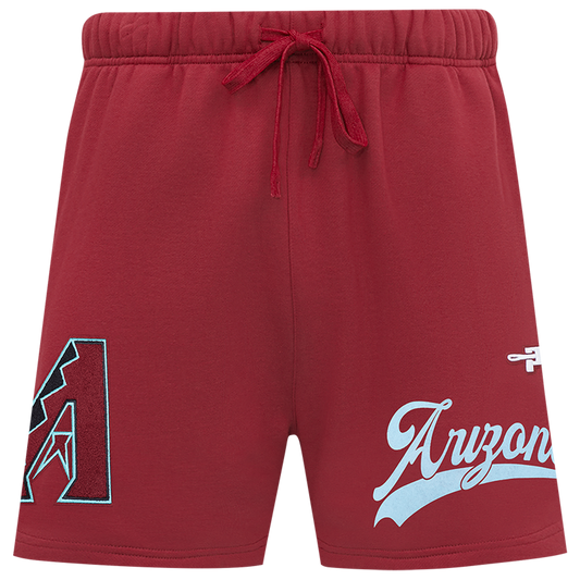 Pro Standard Diamondbacks Living Large Fleece Shorts - Men's - Maroon/Teal
