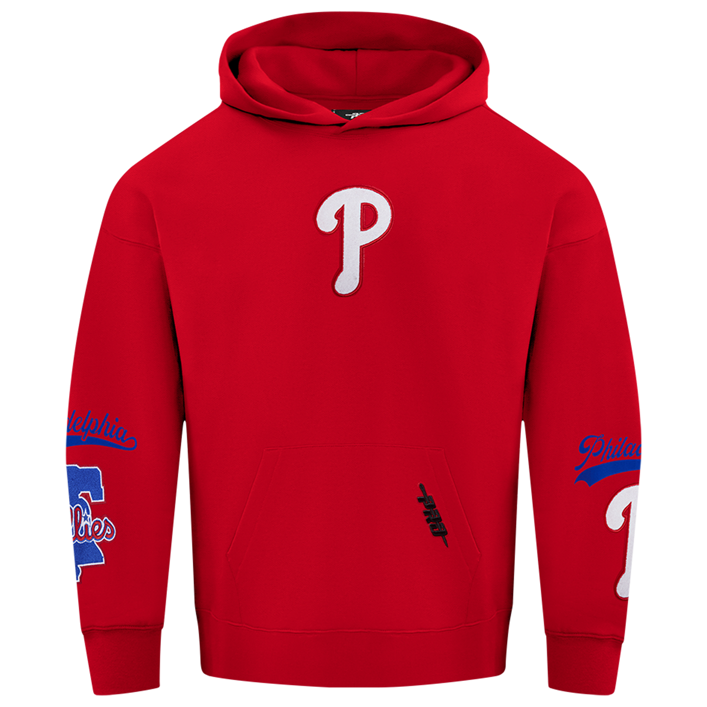 Pro Standard Phillies Living Large Drop Shoulder PO Hoodie - Men's - Blue/Red/White