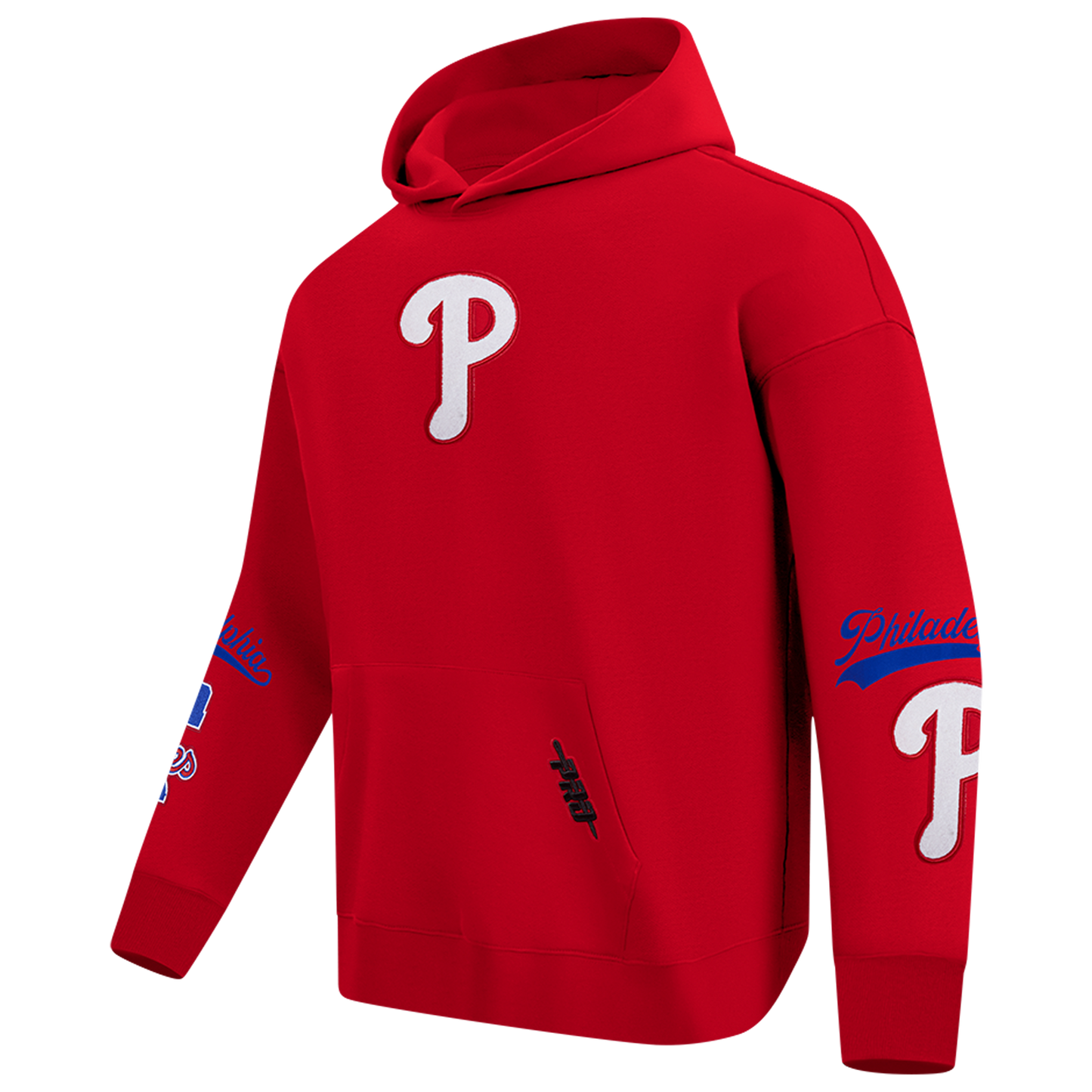 Pro Standard Phillies Living Large Drop Shoulder PO Hoodie - Men's - Blue/Red/White