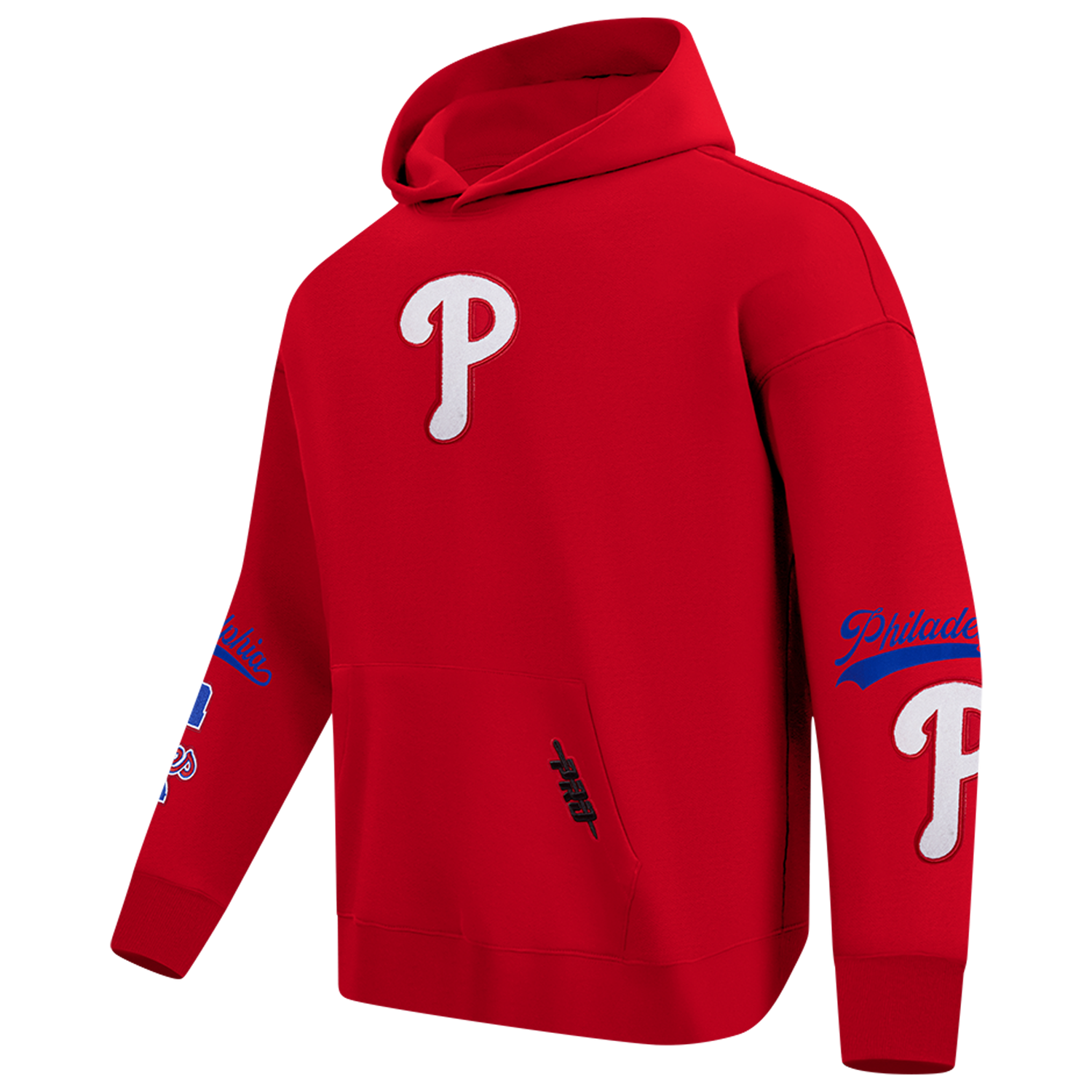 Pro Standard Phillies Living Large Drop Shoulder PO Hoodie - Men's - Blue/Red/White