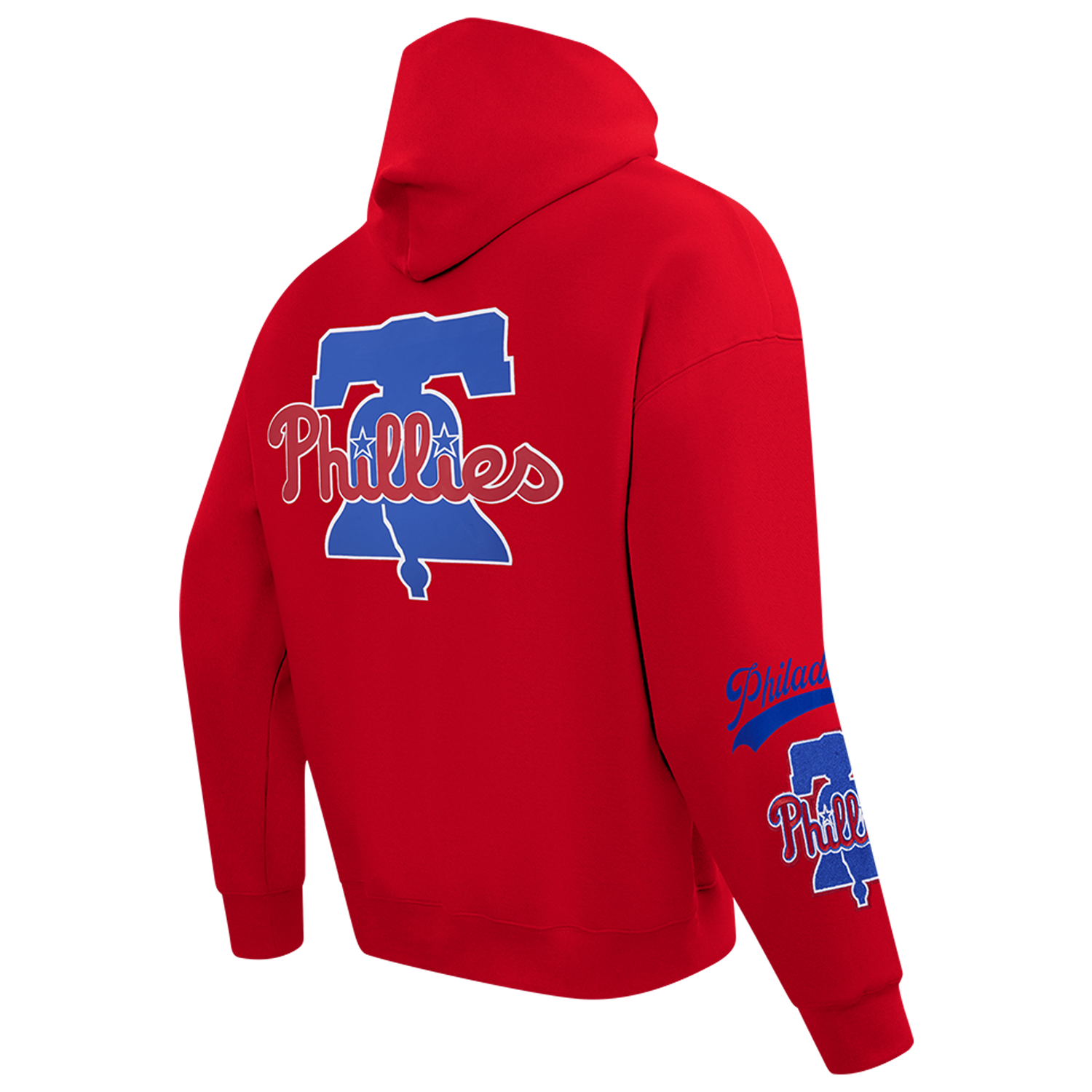 Pro Standard Phillies Living Large Drop Shoulder PO Hoodie - Men's - Blue/Red/White