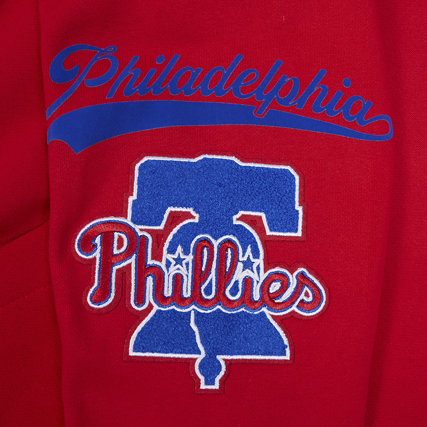 Pro Standard Phillies Living Large Drop Shoulder PO Hoodie - Men's - Blue/Red/White