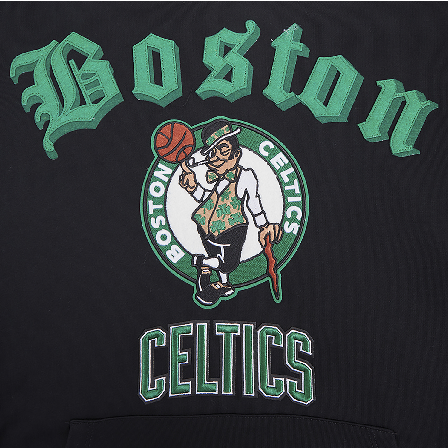 Pro Standard CELTICS OLD ENGLISH FLC PO HOODIE - Men's - Black